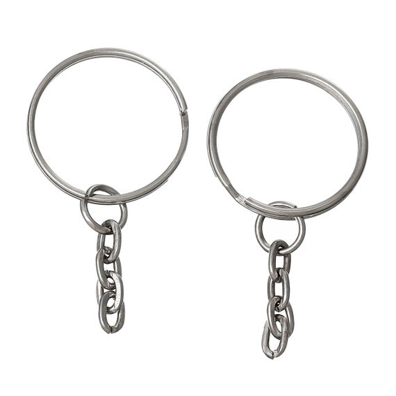 100 bulk Key Rings with Chain for adding your own charms