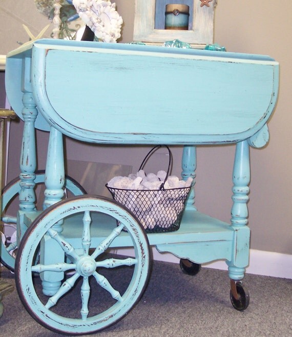 Vintage Drop Leaf Tea Cart Trolley from the by ThePaintedPearlSRQ