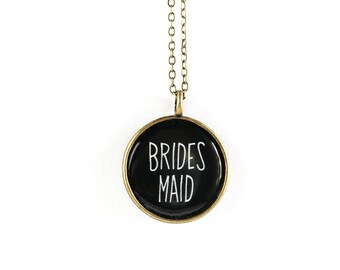 Bridesmaid Necklace - Miniature Pendant - Vintage Typewriter Key Inspiration