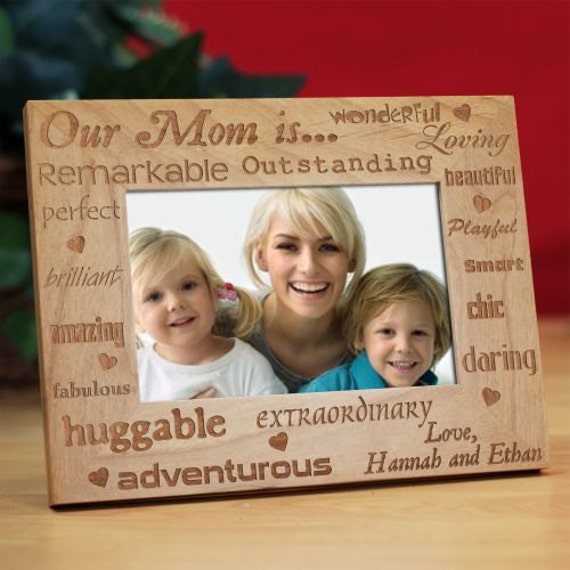 Magnificent Mom Personalized Engraved Wood Photo Frame