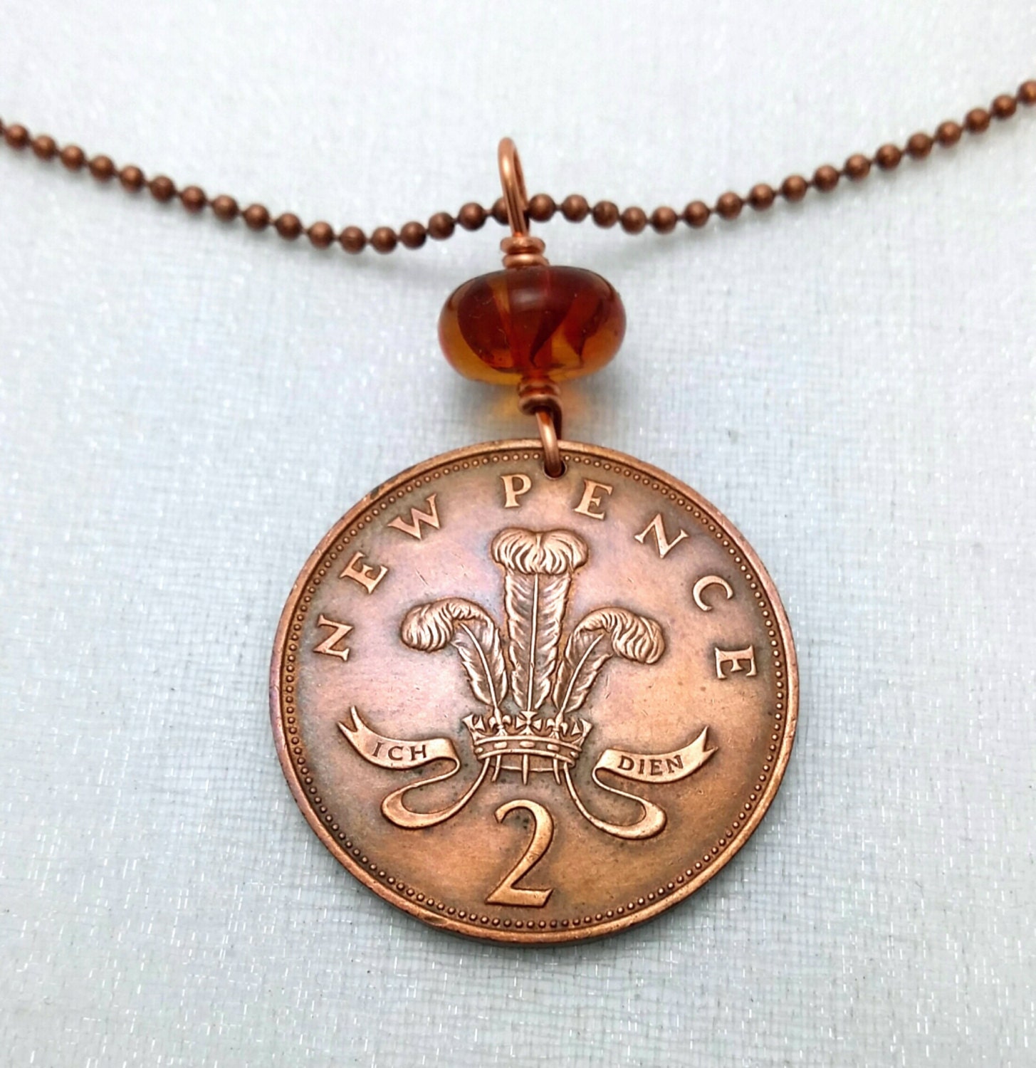 English necklace Prince of Wales feather by FindsAndFarthings