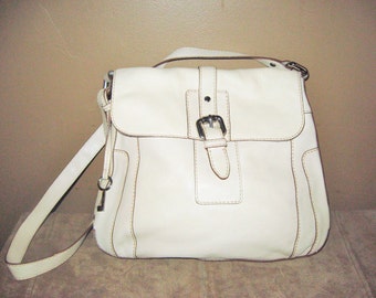 ... FOSSIL Leather Shoulder Bag Purse Long Adjustable Strap Cross Body