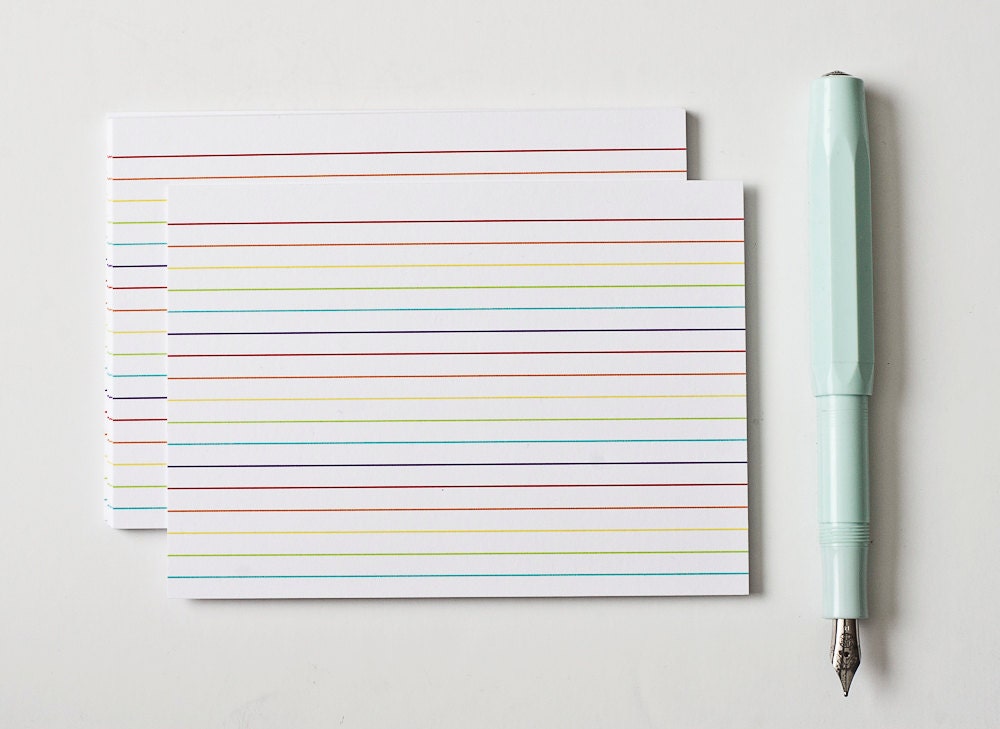 Rainbow Index Cards Fun Recipe Cards Cute Office Supplies