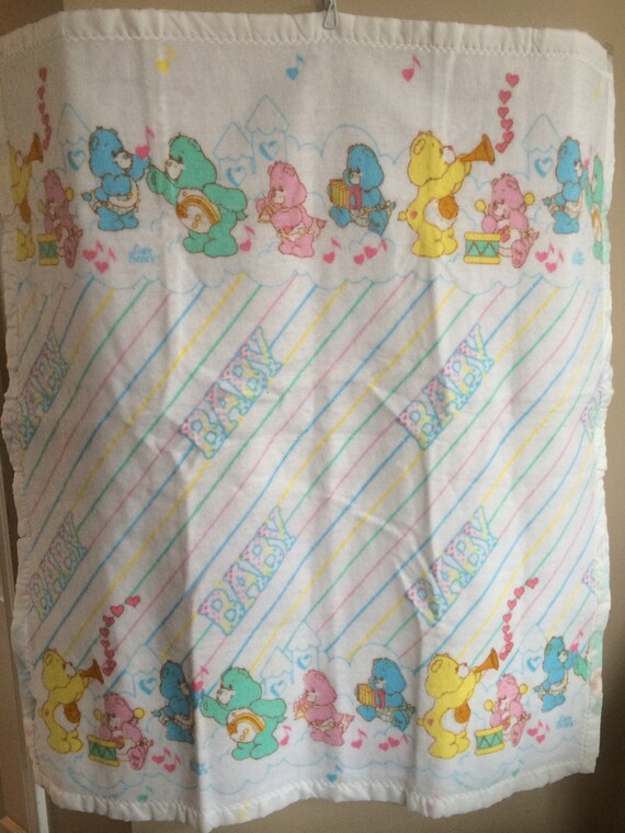 Vintage Care Bears fleece blanket baby by
