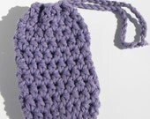 Crochet Soap Saver, Soap Sack, Soap Cozie, Purple in color