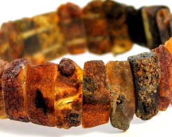 Baltic Amber Bracelet, black amber bracelet, raw amber bracelet, unpolished amber bracelet, unique, gift, янтарный браслет, 琥珀手鍊, 琥珀ブレスレット