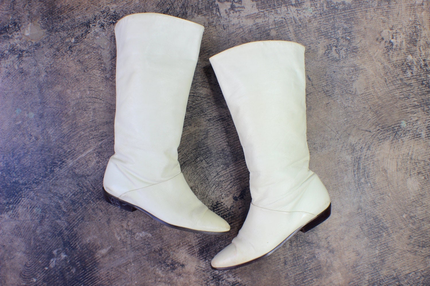 trevor boots in ivory leather