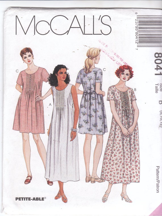 Sewing Pattern For Loose Fitting Modest Pullover Dress Calf 