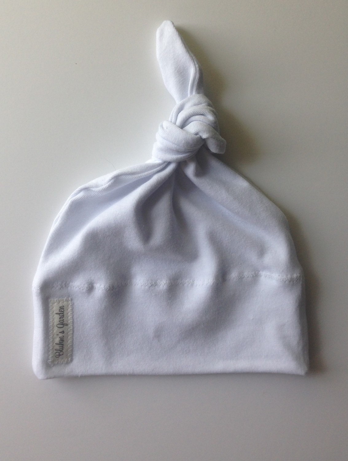 White Newborn Hat/ Baby Hat/Organic Cotton Hat/ Baby Knotted