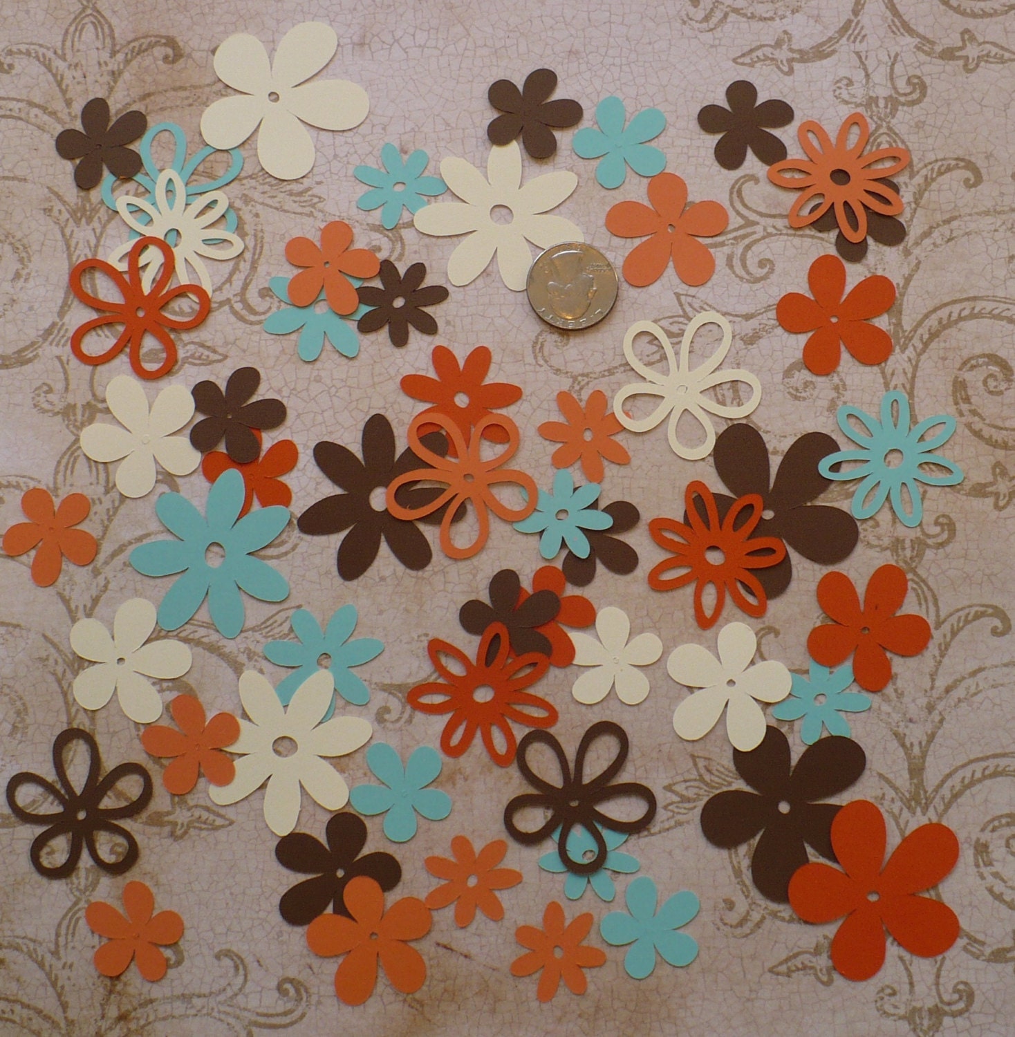 Assorted Cricut Die Cut Flowers / Blooms over 50 pieces Embellishments