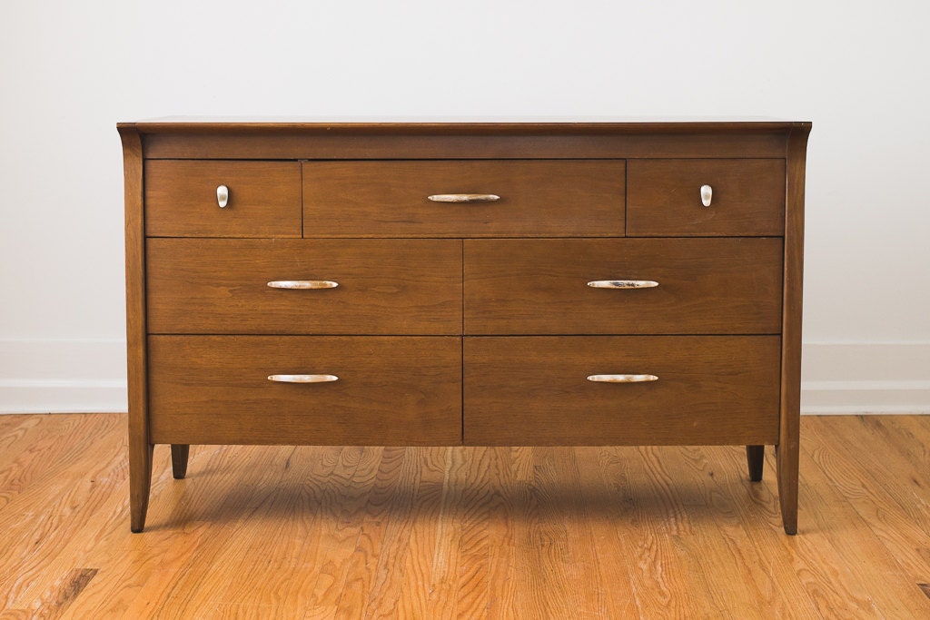 Mid Century Walnut Drexel Lowboy Dresser Haute Juice