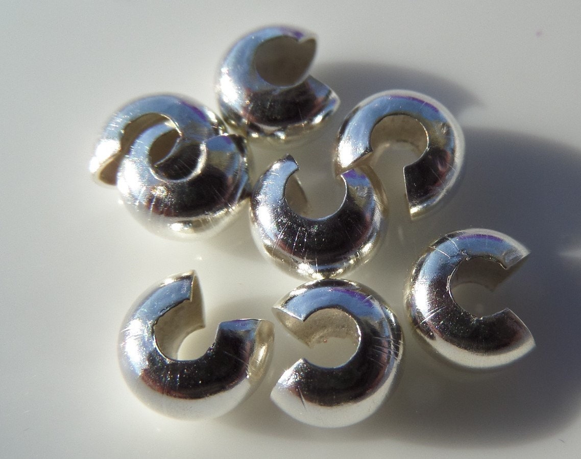 3mm Crimp Bead Cover 100CT. Silver Toned Crimp Bead Cover
