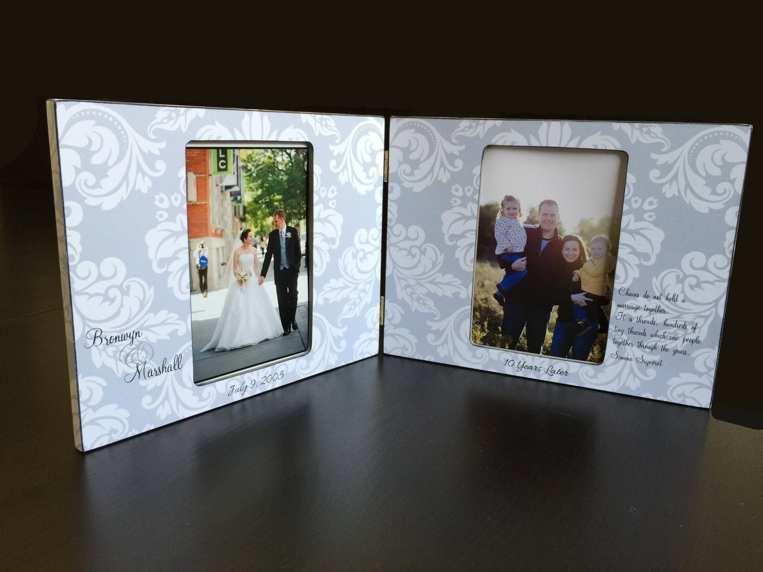 Double Picture Frame Personalized Wedding Gift Two Photo Frame