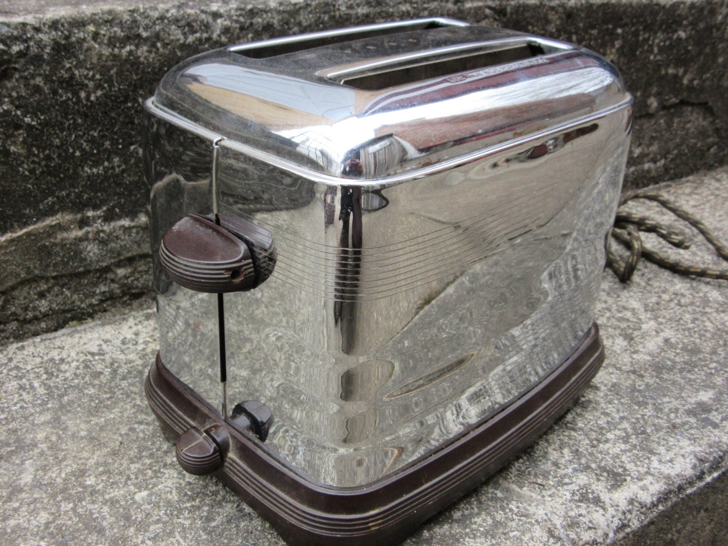 Vintage Chrome Toaster Metal 1950s Era Retro Kitchen Appliance