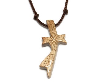 Simple Cross Necklace, Minimalist Cross Necklace, Cross Pendant, Oregon Myrtlewood