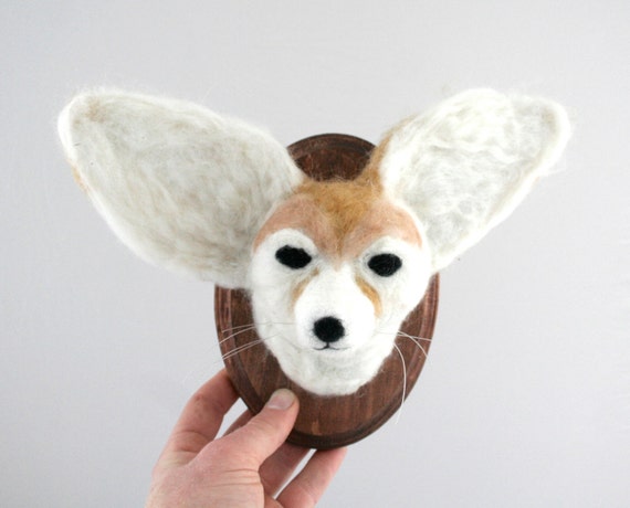 Wool Fennec Fox (Vulpes zerda) Wall Mount