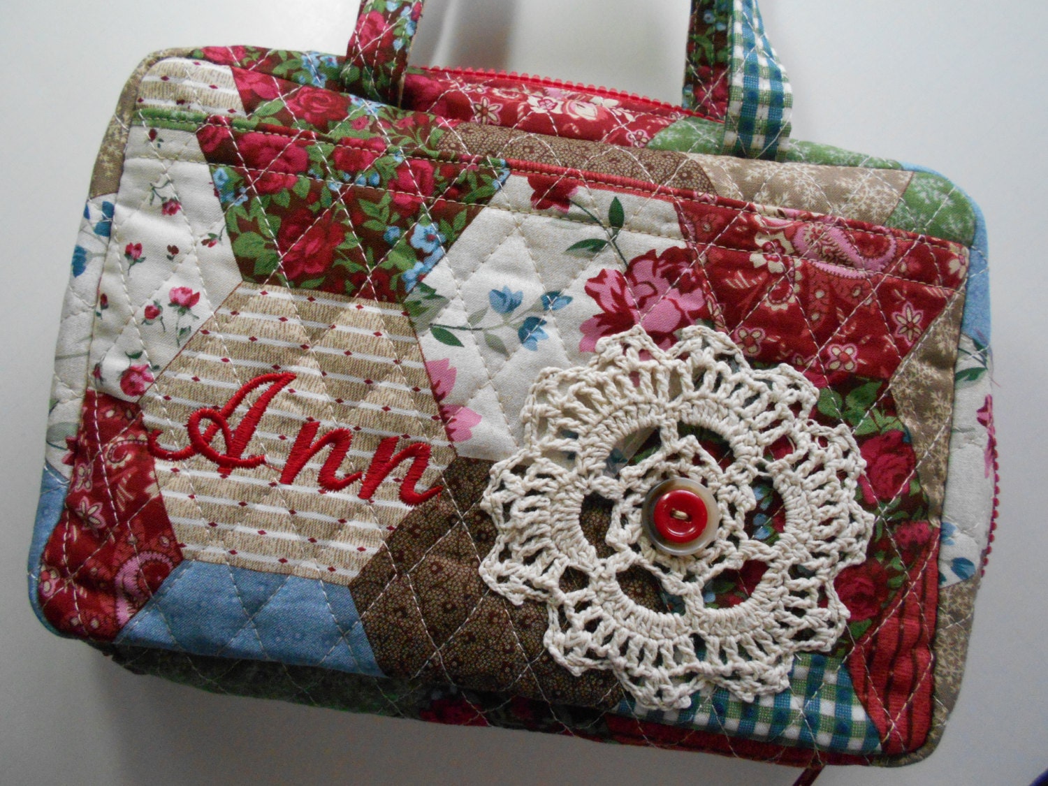 Zippered Bible Cover Custom Made Quilted Bible Cover by sowithlove