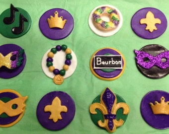 mardi gras cupcake toppers