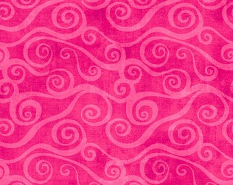 Essentials by Wilmington Prints, Pink Fabric, Pink Floral Fabric, Magenta Scroll Fabric, 10063