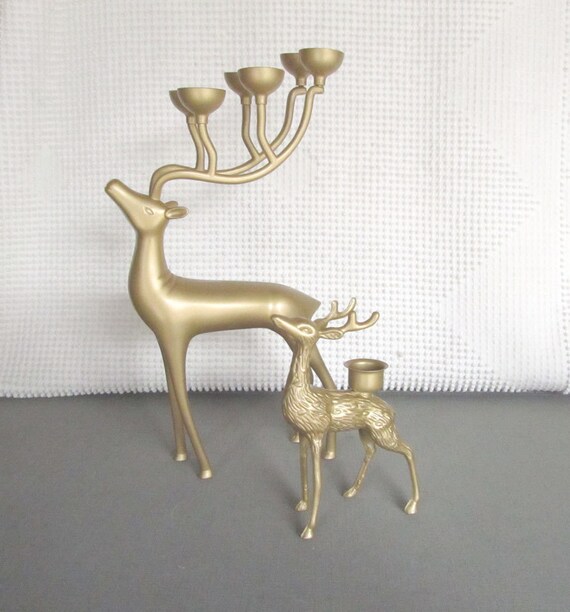 gold reindeer candle holders upcycled metallic gold set of 2 gold reindeer candle holders upcycled metallic gold set of 2