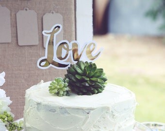 Love Wedding Cake Topper Gold Bridal Shower Love Wedding Cake Topper Gold Bridal Shower