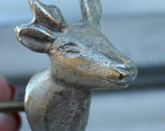 Pewter Deer Knob Drawer Cabinet Dresser Knob Rustic Metal