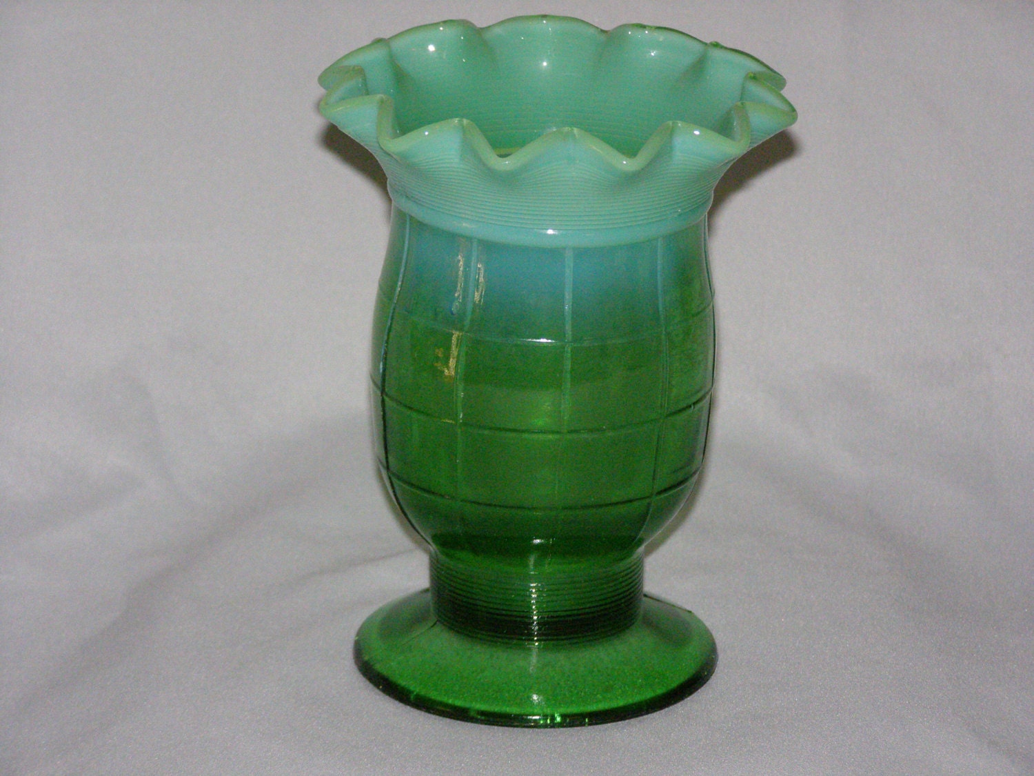 Vintage Jefferson Block Celery Vase in Opalescent Glass