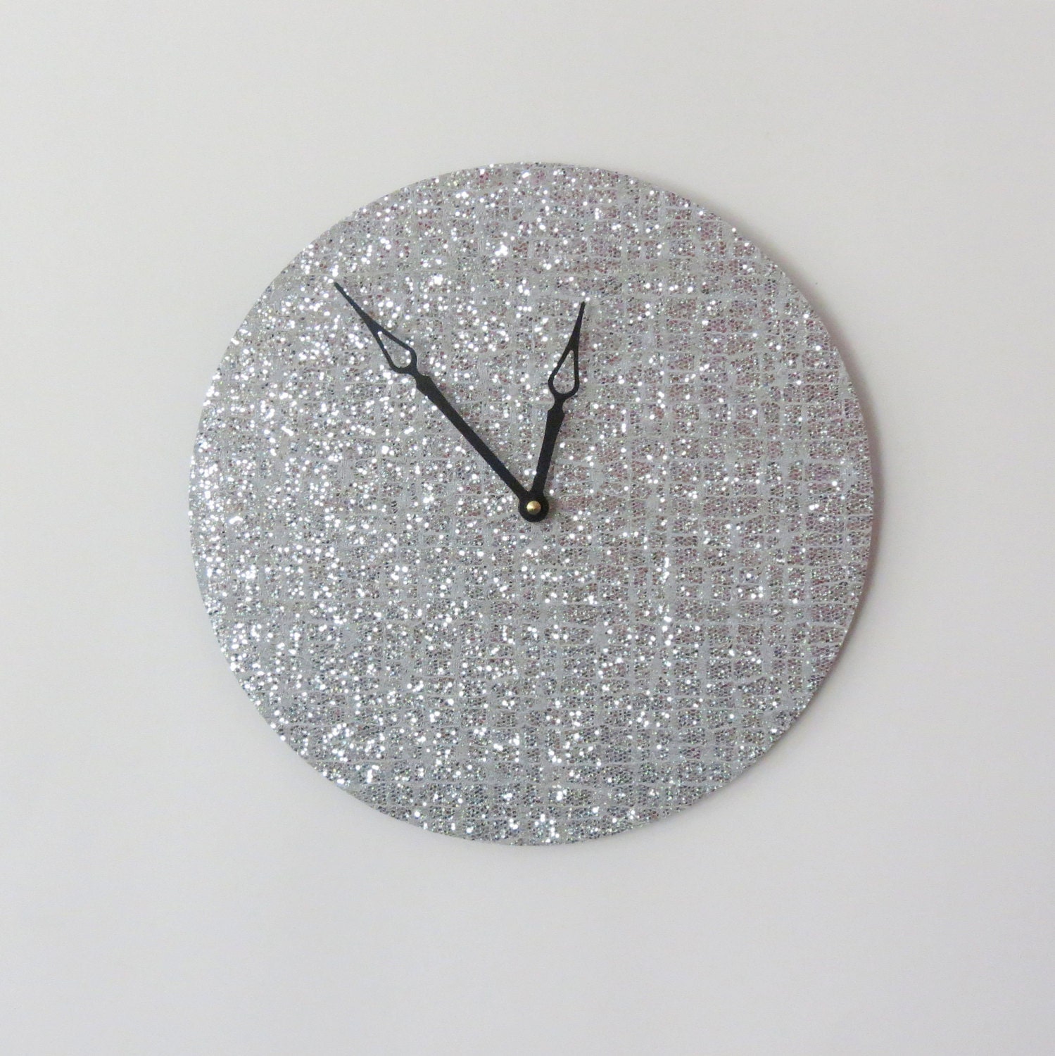 Wall Clock Silver Glitter Clock Modern Wall Clock Home and