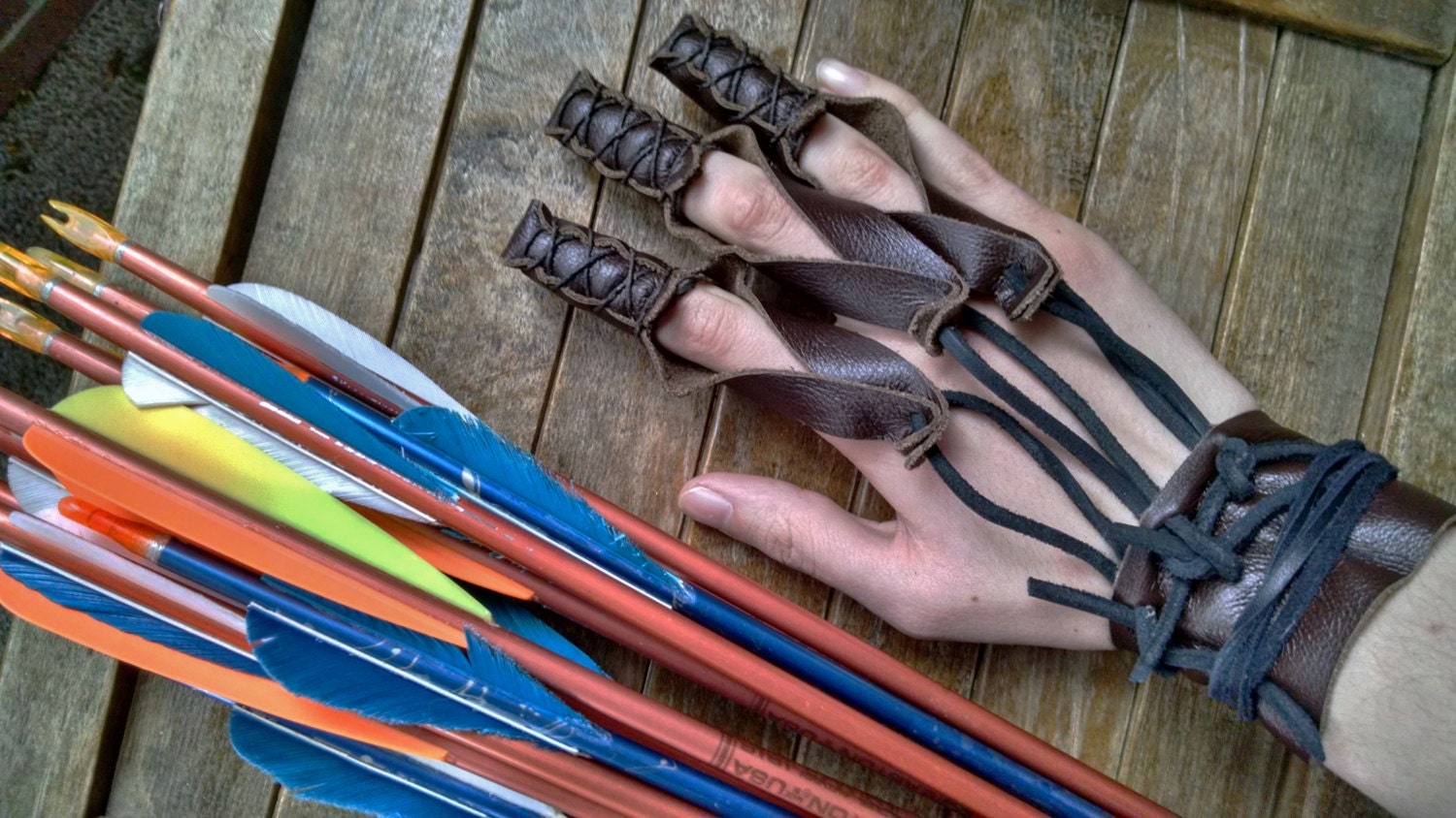 1 Archery Glove Shooting Leather Draw Hand Glove Renaissance
