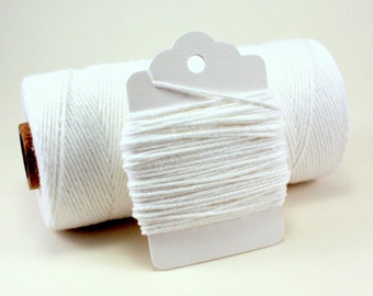 White Twine - White String - White Cotton Twine - Bright White Divine Twine - 4-ply White Cotton String - DIY Wedding Favor Supplies