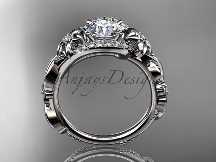 platinum diamond unique engagement ringwedding by anjaysdesigns