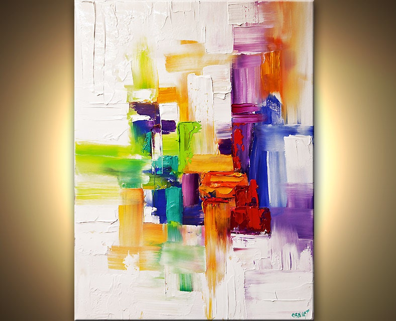 Modern Art Poster on Photographic Paper Colorful Thoughts