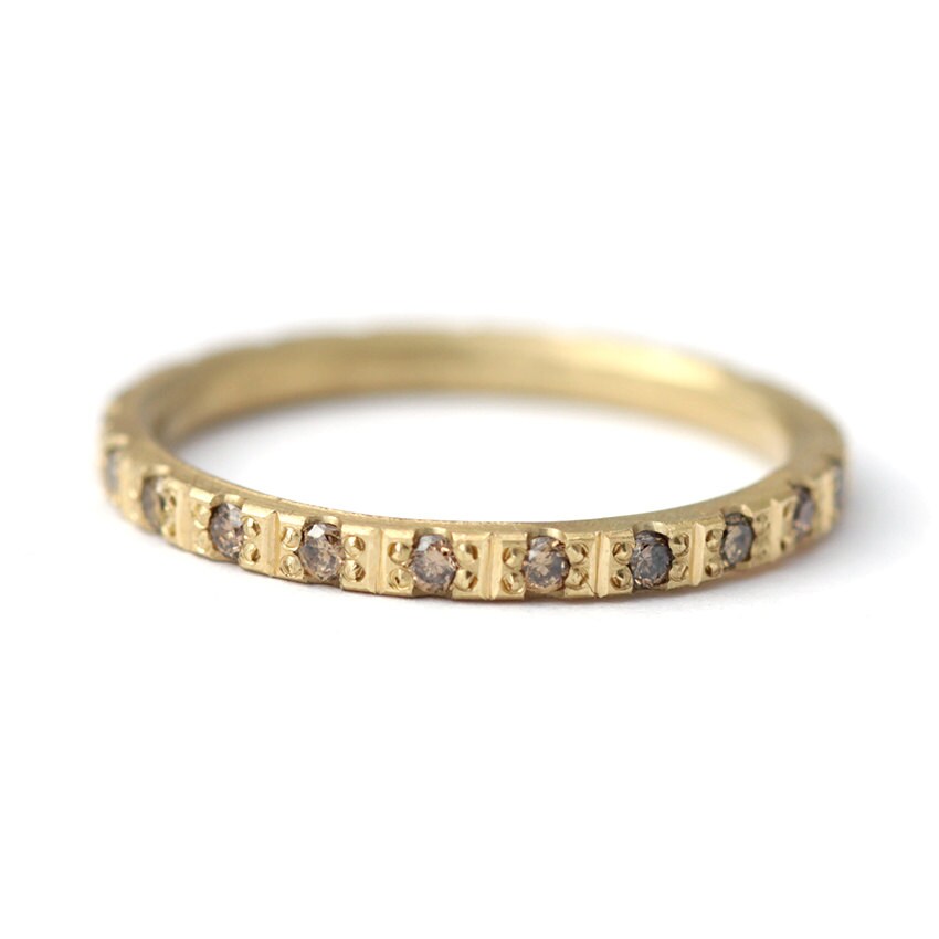 Champagne Diamond Eternity Band Thin Eternity Ring Eternity