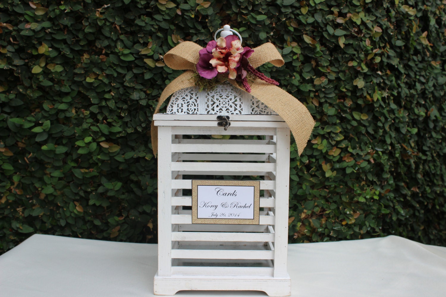 Wedding Card Box / Lantern Large Wood card Box / by JumbledBrains