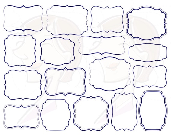 NAVY BLUE Frames Commercial Use Digital Clipart by MayPLDigitalArt