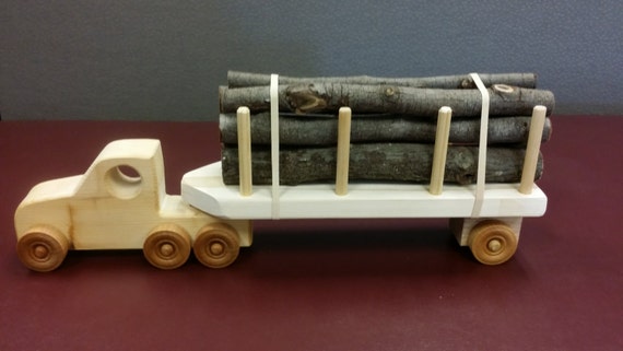 wooden log truck