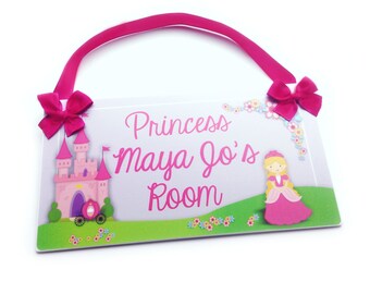 Princess Room Loading Sign cute little blonde princess castle bedroom door sign - baby girl room ...
