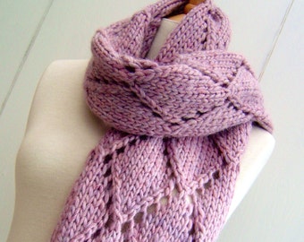 Knitting Pattern scarf wrap Easy Knit Diamond Lattice Scarf Pattern PDF Instant Digital Download