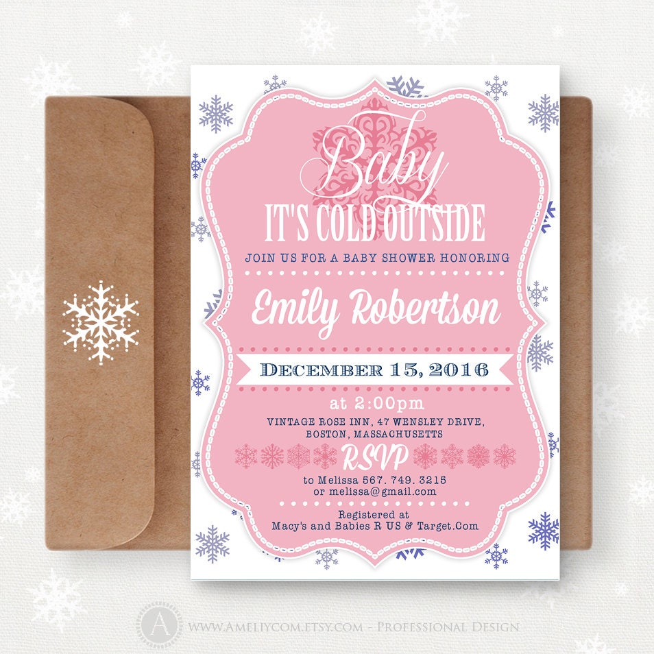 Printable Winter Baby Shower Invitation Baby Its by