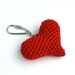 Heart Bag Charm Key Ring Keychain / Small Gift / Valentines Gift / Love Heart / Sweetheart / Red / Organic Natural Eco-friendly