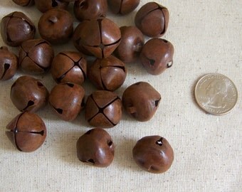 Primitive 20mm Rusty Jingle Bells 24 Count