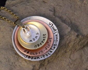custom name jewelry, nana, mimi, grandmother, mom jewelry pendant