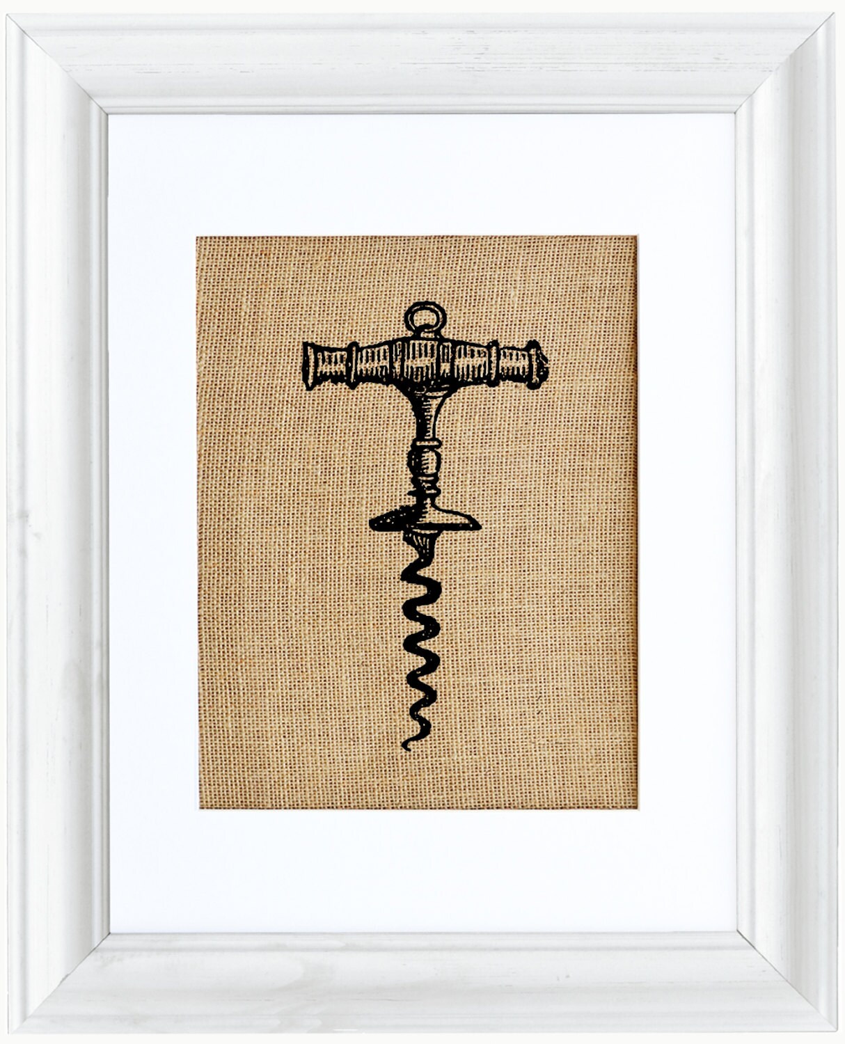 Vintage Corkscrew Burlap Wall Art Wall Decor by fiberandwater