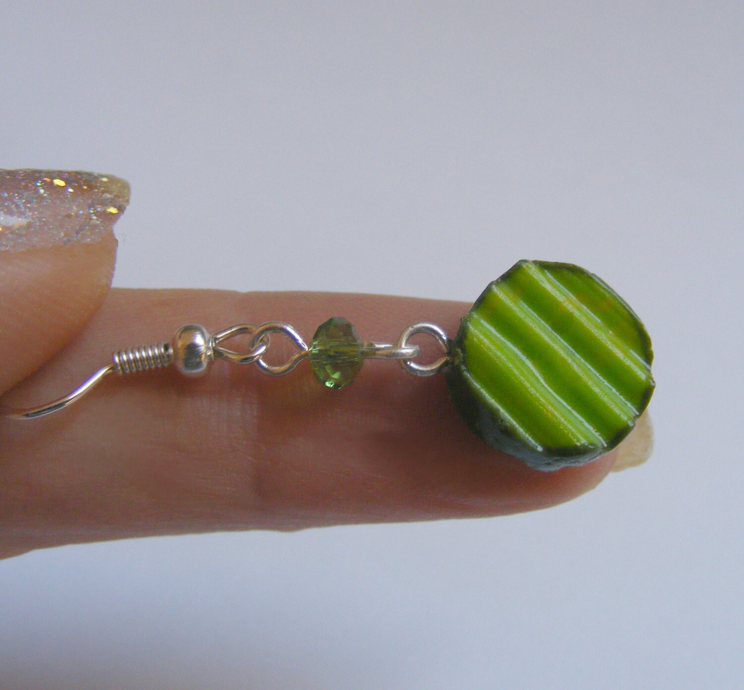 Food Jewelry Pickle Earrings Dill Pickle Earrings by NeatEats