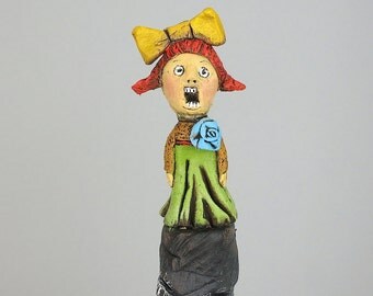 Ceramic sculpture by Jacquline Hurlbert, Free Standing, "Soapbox Series" 13.5" x 3" x 3.5"