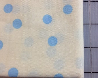 HALF YARD cut of Barcelona by Zen Chic- Moda Fabrics - cream with pale blue random dots