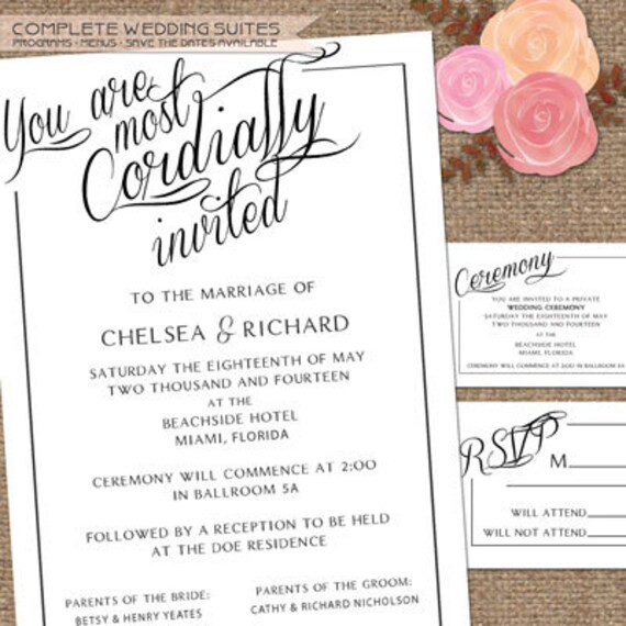 Handwritten Bridal Shower Invitations