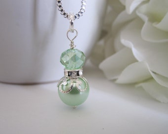 Mint Green Bridesmaid Necklace Wedding Bridal Party Spring Wedding