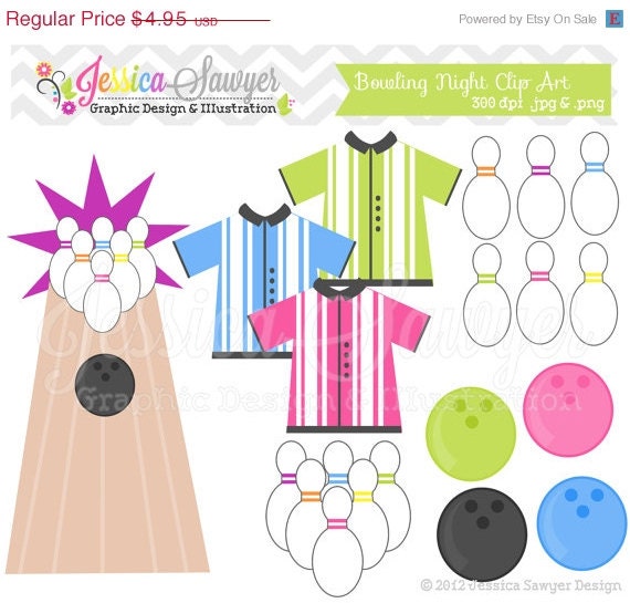 80% OFF - INSTANT DOWNLOAD, bowling clipart - birthday clip art - lanes graphic - commercial use - digital scrapbooking - card making Il_570xn