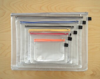 Plastic zipper pouch : A6 / B6 / A5 / B5 / A4 / B4 / A3